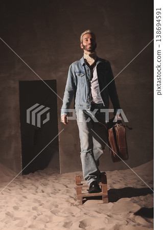 Fashionable female entrepreneur preparing for creative shoot or workshop 138694591