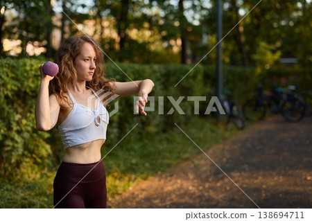Caucasian contemporary dancer blending fitness and expression Caucasian contemporary dancer blending fitness and expression 138694711