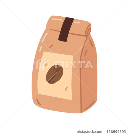 Hand drawn coffee bag  138694893