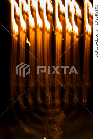 hanukkah Menorah - Candles With Glittering And David Stars hanukkah Menorah - Candles With Glittering And David Stars 138695100