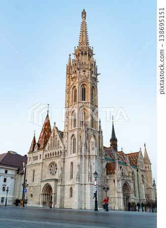 the Matthias Church in Budapest at blue hour Hungary Europe the Matthias Church in Budapest at blue hour Hungary Europe 138695151