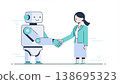 Businesswoman shaking hands with a robot 138695323