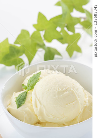 香草冰淇淋和薄荷 138695345