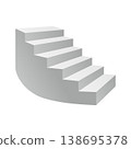 Rounded staircase. Clean isometric vector with 3D steps. 138695378