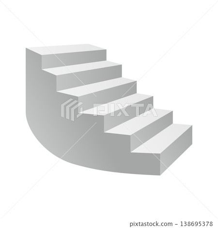 Rounded staircase. Clean isometric vector with 3D steps. Rounded staircase. Clean isometric vector with 3D steps. 138695378