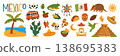 Mexico culture icons collection with food, animals, symbols and traditional festive elements 138695383