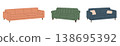 Set of flat furniture. Modern, retro, and classic couches for interior and furniture design projects. 138695392