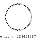 Mexican pattern circle frame. African ethnic motif border. Islamic triangular ornament round frame. Mexican text frame. Aztec ethnic culture ornament. Vector illustration isolated on white background 138695637