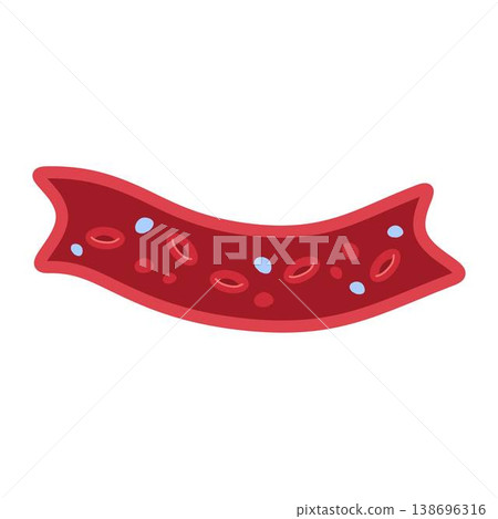 blood vessel with red blood cells and HDL cholesterol blood vessel with red blood cells and HDL cholesterol 138696316