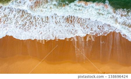 Sandy beach aerial view 138696424