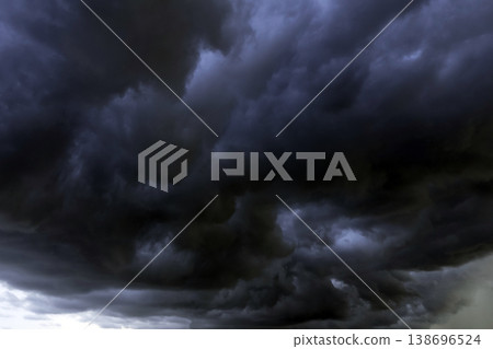 Dark storm clouds in the sky, Background before a rain, storm 138696524