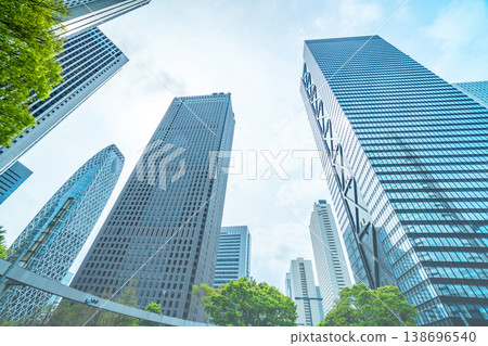 High-rise buildings and cloud sky - Shinjuku, Tokyo, Japan High-rise buildings and cloud sky - Shinjuku, Tokyo, Japan 138696540