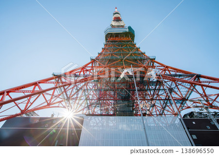 Tokyo Tower with blue sky 138696550
