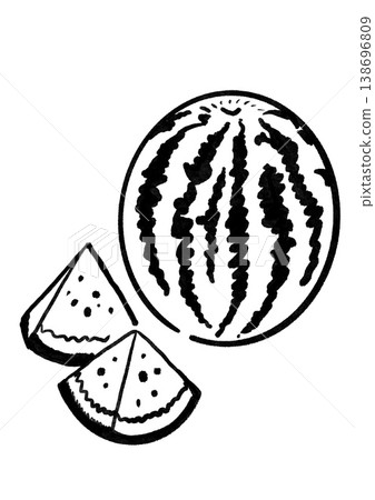 Watermelon with brushstrokes Watermelon with brushstrokes 138696809