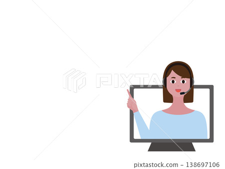 A female operator (right) gives instructions by pointing. A female operator (right) gives instructions by pointing. 138697106
