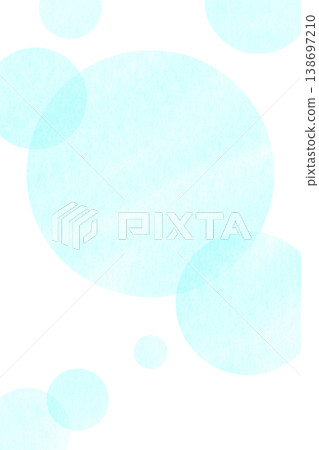 清新淡藍色水彩風格圓形透明PNG邊框背景。 138697210