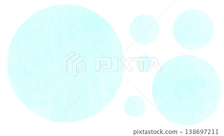 清新淡藍色水彩風格邊框背景素材，圓形，透明PNG格式。 138697211