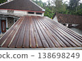 Galvanized roof rust. highlighting the material durability and weathering effects. 138698249