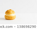 Cream puff on white background 138698290