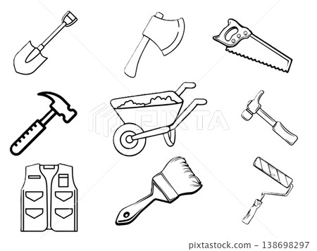 DIY and Construction Tools Icon Set 138698297