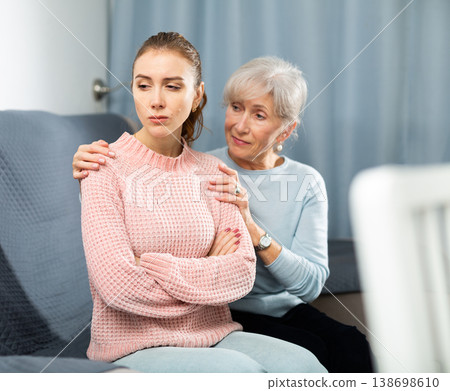 Sad woman and her senior mother Sad woman and her senior mother 138698610