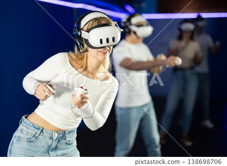 Girl playing active video games 138698706