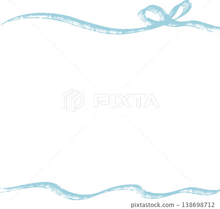 復古緞帶相框，表面呈耙狀，藍色。 138698712