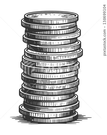 Stack of Coins Finance Wealth raster illustration Stack of Coins Finance Wealth raster illustration 138699104