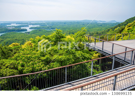 Yokoyama Observatory during the fresh green season, Ise-Shima National Park (Shima City, Mie Prefecture) 138699135