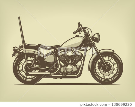 Chopper Motorcycle engraving vector illustration 138699220