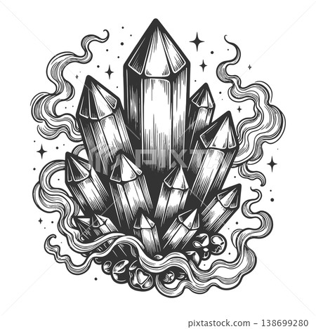 Crystal Cluster With Mystic Smoke raster 138699280