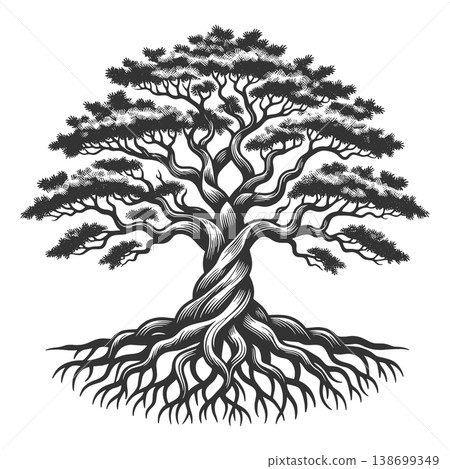 Tree Of Life With Roots vector illustration Tree Of Life With Roots vector illustration 138699349