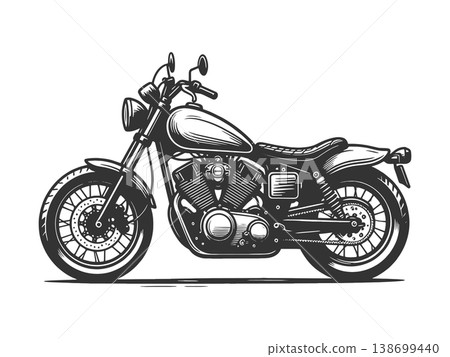 Chopper Motorcycle engraving vector illustration 138699440