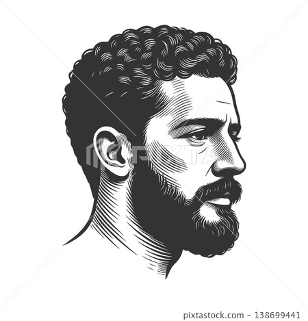 Bearded Man Profile engraving vector illustration Bearded Man Profile engraving vector illustration 138699441
