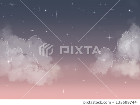 以星空和雲朵為背景，展現一天中不同時段的夢幻景象。 138699744