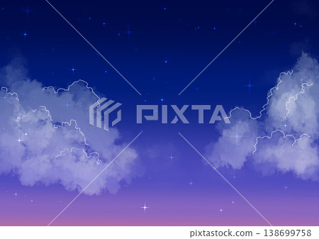 A fairytale-like background of starry skies and clouds at various times of day. A fairytale-like background of starry skies and clouds at various times of day. 138699758