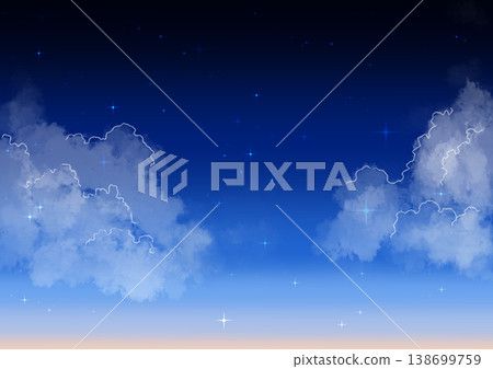 A fairytale-like background of starry skies and clouds at various times of day. A fairytale-like background of starry skies and clouds at various times of day. 138699759