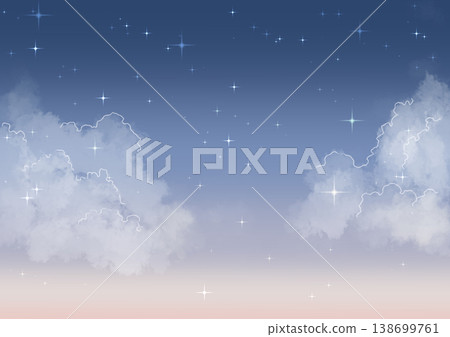 以星空和雲朵為背景,展現一天中不同時段的夢幻景象。 以星空和雲朵為背景,展現一天中不同時段的夢幻景象。 138699761