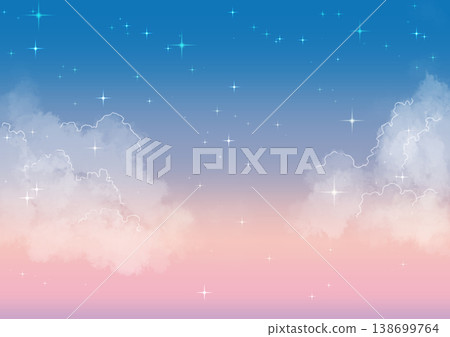 A fairytale-like background of starry skies and clouds at various times of day. A fairytale-like background of starry skies and clouds at various times of day. 138699764