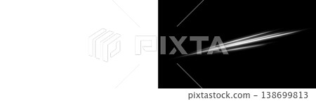 White diagonal streaks of light on a transparent background and a black background White diagonal streaks of light on a transparent background and a black background 138699813