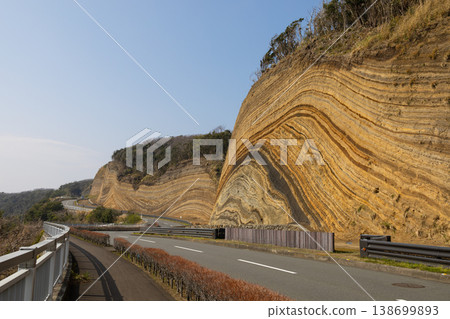 Layered surface of Izu Oshima Layered surface of Izu Oshima 138699893