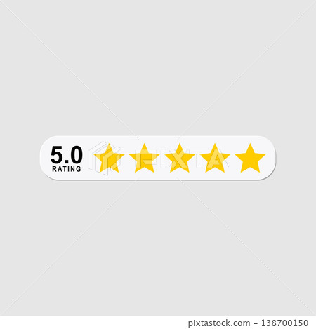Five stars vector. Five stars customer product rating review icon can use for apps and websites Five stars vector. Five stars customer product rating review icon can use for apps and websites 138700150