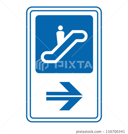 電扶梯引導標誌 138700341