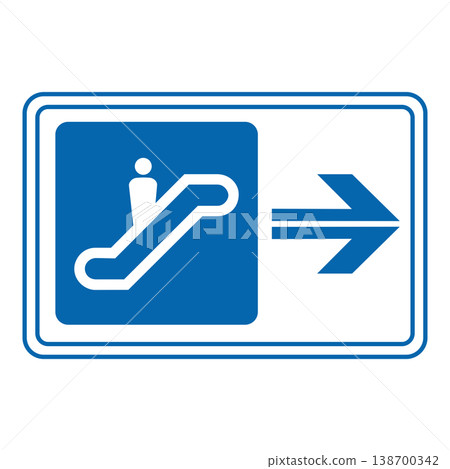 電扶梯引導標誌 138700342