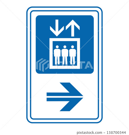 Directional sign: Elevator Directional sign: Elevator 138700344