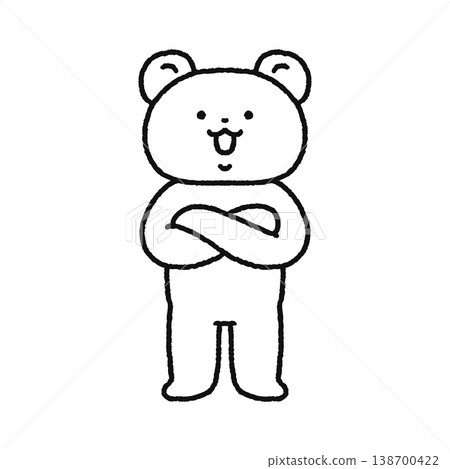 A cute bear with its arms crossed (line drawing) A cute bear with its arms crossed (line drawing) 138700422