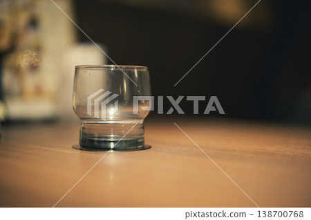Empty glasses placed on the table Empty glasses placed on the table 138700768