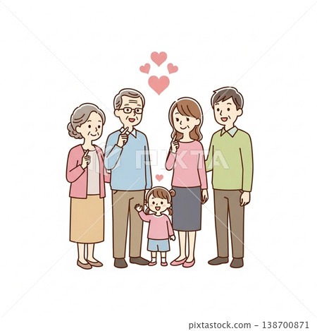 三代同堂家庭插圖(笑容燦爛,風格簡約,溫馨可愛) 三代同堂家庭插圖(笑容燦爛,風格簡約,溫馨可愛) 138700871