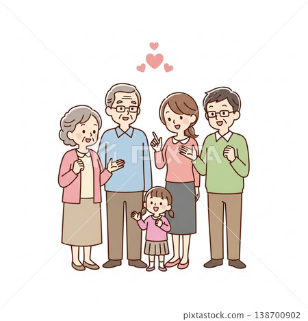三代同堂家庭插圖(笑容燦爛,風格簡約,溫馨可愛) 三代同堂家庭插圖(笑容燦爛,風格簡約,溫馨可愛) 138700902