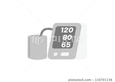 Illustration of an upper arm blood pressure monitor displaying normal values. Illustration of an upper arm blood pressure monitor displaying normal values. 138701136